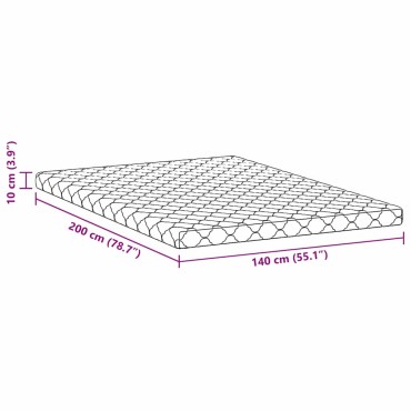 vidaXL Στρώμα Λευκό 140x200cm Ζακάρ ύφασμα 1 τεμ. - Διπλό