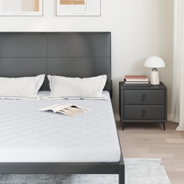 vidaXL Στρώμα Λευκό 140x200cm Ζακάρ ύφασμα 1 τεμ. - Διπλό