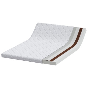 vidaXL Στρώμα Λευκό 140x200cm Ζακάρ ύφασμα 1 τεμ. - Διπλό