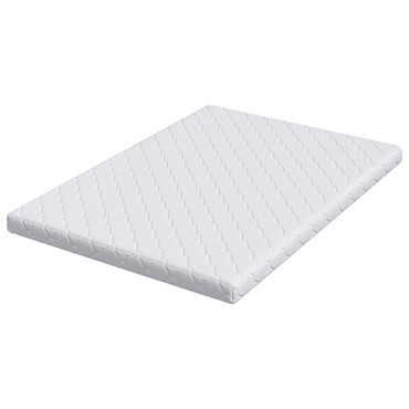 vidaXL Στρώμα Λευκό 140x200cm Ζακάρ ύφασμα 1 τεμ. - Διπλό