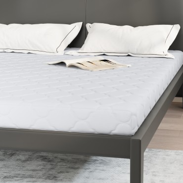 vidaXL Στρώμα Λευκό 140x200cm Ζακάρ ύφασμα 1 τεμ. - Διπλό