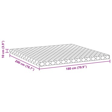 vidaXL Στρώμα Λευκό 180x200cm Ζακάρ ύφασμα 1 τεμ. - Διπλό