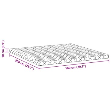 vidaXL Στρώμα Λευκό 180x200cm Ζακάρ ύφασμα 1 τεμ. - Διπλό