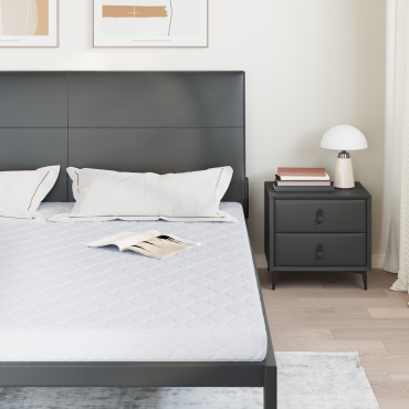 vidaXL Στρώμα Λευκό 180x200cm Ζακάρ ύφασμα 1 τεμ. - Διπλό