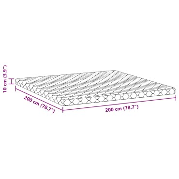 vidaXL Στρώμα Λευκό 200x200cm Ζακάρ ύφασμα 1 τεμ. - Διπλό