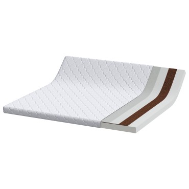 vidaXL Στρώμα Λευκό 200x200cm Ζακάρ ύφασμα 1 τεμ. - Διπλό