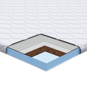 vidaXL Κουβέρτα Καρύδας Λευκό 80 x 200 cm Ζακάρ ύφασμα