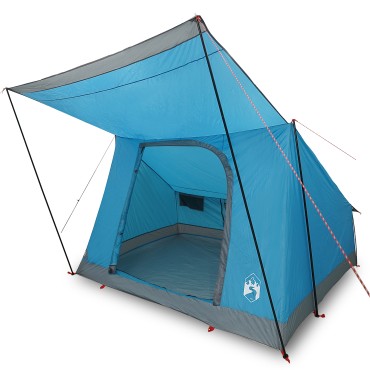 vidaXL Σκηνή Camping 4 ατόμων Μπλε ταφτάς Αδιάβροχο