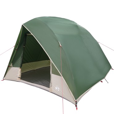 vidaXL Σκηνή Camping με στέγη Πράσινο 320 x 275 x 190 εκ. ταφτάς