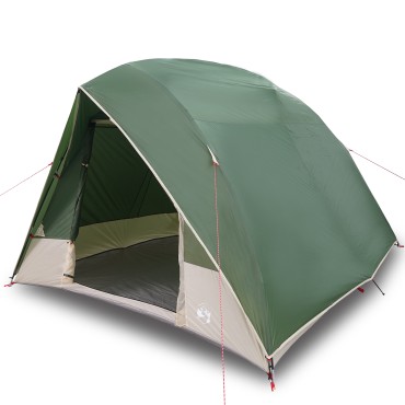 vidaXL Σκηνή Camping με στέγη Πράσινο 320 x 275 x 190 εκ. ταφτάς