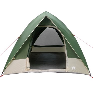 vidaXL Σκηνή Camping με στέγη Πράσινο 320 x 275 x 190 εκ. ταφτάς