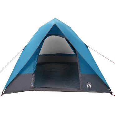 vidaXL Σκηνή Camping 4 ατόμων Μπλε ταφτάς Αδιάβροχο