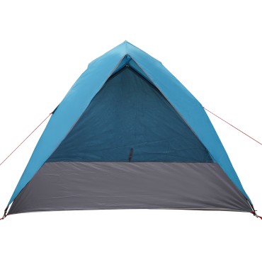 vidaXL Σκηνή Camping 4 ατόμων Μπλε ταφτάς Αδιάβροχο