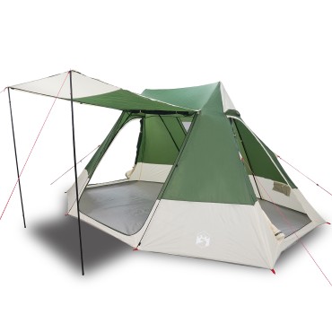 vidaXL Σκηνή Camping 10 ατόμων Πράσινο ταφτάς Αδιάβροχο
