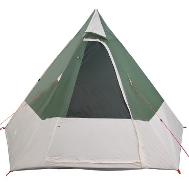 vidaXL Σκηνή Camping 10 ατόμων Πράσινο ταφτάς Αδιάβροχο