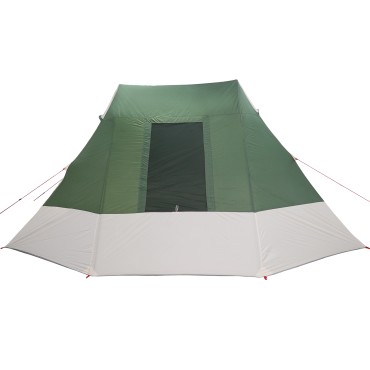 vidaXL Σκηνή Camping 10 ατόμων Πράσινο ταφτάς Αδιάβροχο