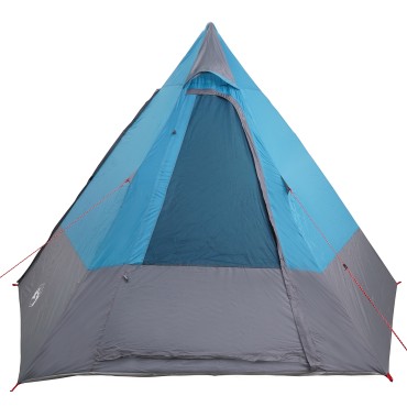 vidaXL Σκηνή Camping με στέγη Μπλε 482 x 360 x 227 εκ ταφτάς