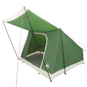 vidaXL Σκηνή Camping με στέγη Πράσινο 223 x 163 x 130 εκ ταφτάς