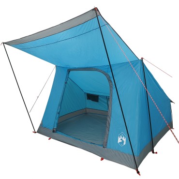 vidaXL Σκηνή Camping με στέγη Μπλε 223 x 163 x 130 εκ ταφτάς