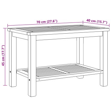 vidaXL Τραπεζάκι σαλονιού Καφέ 70x40x45cm Στερεό Ξύλο Τίκ 1 τεμ.