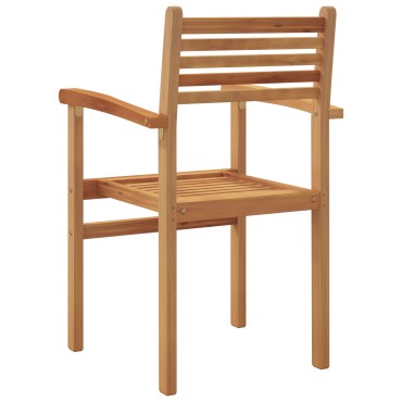 vidaXL Καρέκλα 2 τεμ. Καφέ Στερεό Ξύλο Τίκ 56x55x90,5cm