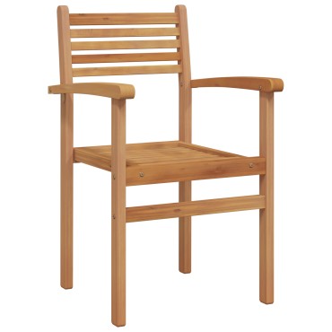 vidaXL Καρέκλα 4 τεμ. Καφέ Στερεό Ξύλο Τίκ 56x55x90,5cm