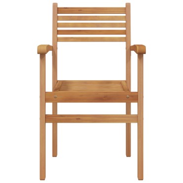 vidaXL Καρέκλα 4 τεμ. Καφέ Στερεό Ξύλο Τίκ 56x55x90,5cm