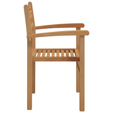 vidaXL Καρέκλα 4 τεμ. Καφέ Στερεό Ξύλο Τίκ 56x55x90,5cm