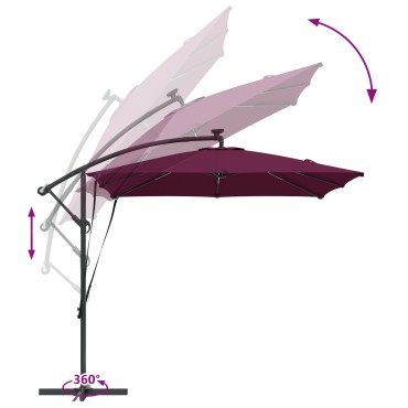 vidaXL Ομπρέλα ηλίου Βεραμάν Κόκκινο 249 x 249 x 250 εκ.