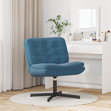vidaXL Γυριστή Χαλαρωτική Καρέκλα Μπλε 63x75x76cm Βελούδο