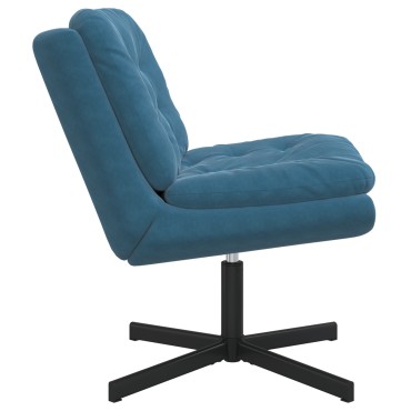 vidaXL Γυριστή Χαλαρωτική Καρέκλα Μπλε 63x75x76cm Βελούδο