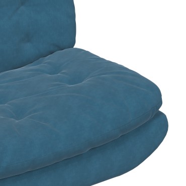vidaXL Γυριστή Χαλαρωτική Καρέκλα Μπλε 63x75x76cm Βελούδο