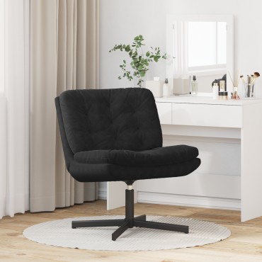 vidaXL Γυριστή Χαλαρωτική Καρέκλα Μαύρο 63x75x76cm Βελούδο