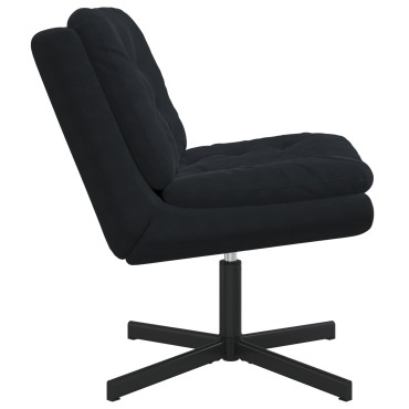 vidaXL Γυριστή Χαλαρωτική Καρέκλα Μαύρο 63x75x76cm Βελούδο