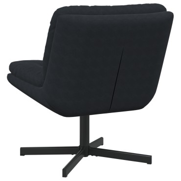 vidaXL Γυριστή Χαλαρωτική Καρέκλα Μαύρο 63x75x76cm Βελούδο