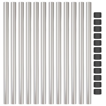 vidaXL Στύλος Περιφράξεων 12 τμχ. Ασημί 3,2x3,2x90cm