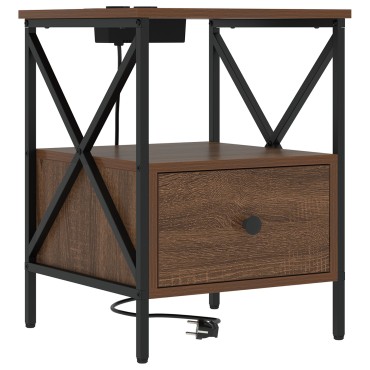 vidaXL Κομοδίνο Καφέ δρυς 41,5x40,5x55cm Επεξεργασμένο Ξύλο 1 τεμ.