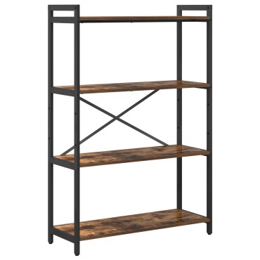 vidaXL Ράφι Βιβλίων 80x30x120cm Επεξεργασμένο Ξύλο Καπνιστό Δρύς 1 τεμ.