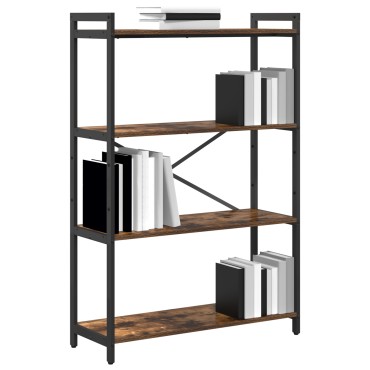 vidaXL Ράφι Βιβλίων 80x30x120cm Επεξεργασμένο Ξύλο Καπνιστό Δρύς 1 τεμ.
