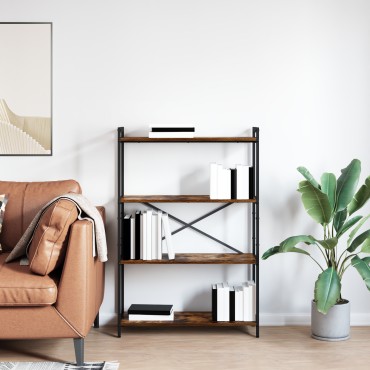 vidaXL Ράφι Βιβλίων 80x30x120cm Επεξεργασμένο Ξύλο Καπνιστό Δρύς 1 τεμ.