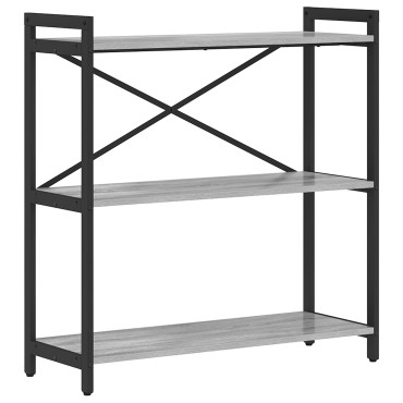 vidaXL Ράφι Βιβλίων 80x30x85cm Επεξεργασμένο Ξύλο Γκρι sonoma 1 τεμ.