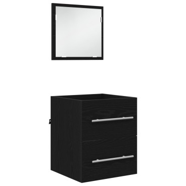 vidaXL Σετ Επίπλων Μπάνιου με συρτάρι Μαύρο 41x38,5x48cm