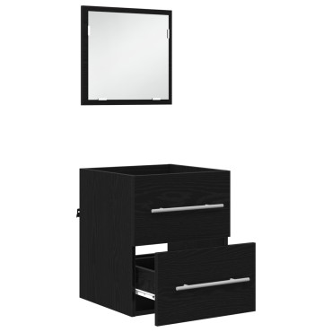 vidaXL Σετ Επίπλων Μπάνιου με συρτάρι Μαύρο 41x38,5x48cm