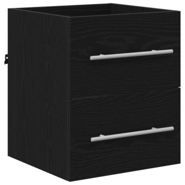vidaXL Σετ Επίπλων Μπάνιου με συρτάρι Μαύρο 41x38,5x48cm