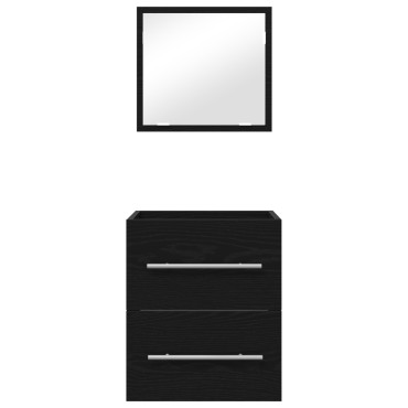 vidaXL Σετ Επίπλων Μπάνιου με συρτάρι Μαύρο 41x38,5x48cm