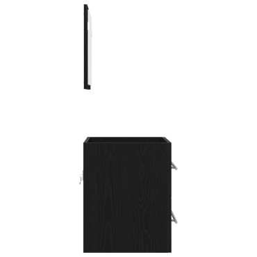 vidaXL Σετ Επίπλων Μπάνιου με συρτάρι Μαύρο 41x38,5x48cm