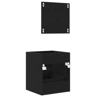 vidaXL Σετ Επίπλων Μπάνιου με συρτάρι Μαύρο 41x38,5x48cm