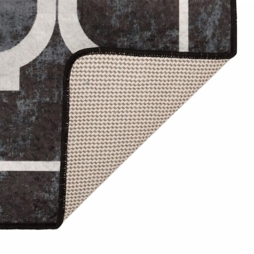 vidaXL Χαλί Πλενόμενο Μαύρο και Λευκό 160x230cm