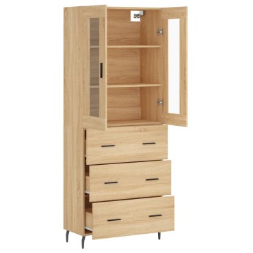 vidaXL Ντουλάπι Sonoma δρυς 69,5x34x180cm από Επεξεργασμένο Ξύλο 1 τεμ.