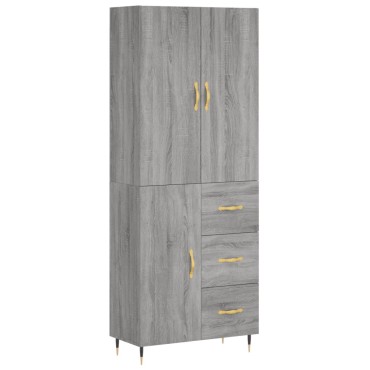 vidaXL Ντουλάπι Γκρι Sonoma 69,5x34x180cm Επεξεργασμένο Ξύλο 1 τεμ.